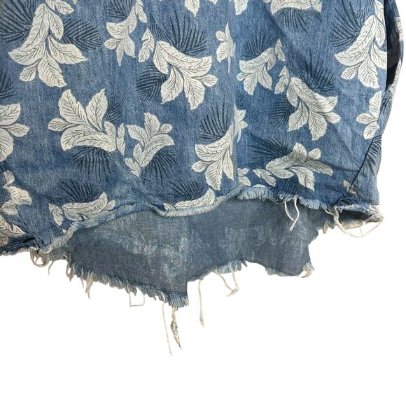 One X One Teaspoon Epiphany Denim Floral Dress Blue XS Oversized - Picture 11 of 16